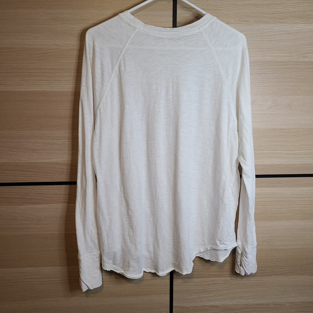 Zella Shirt Women Medium White Cotton Active Athleisure Long Sleeve Layer Basic - Picture 2 of 11